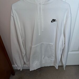 Nike White Sweatshirt with Long Sleeves and Zip Closure